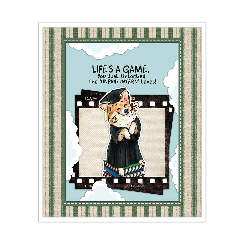 Mangocraft Graduation Season Cute Dogs Clear Stamp DIY Scrapbooking Supplies Silicone Stamp For Card Making Albums Crafts Decor