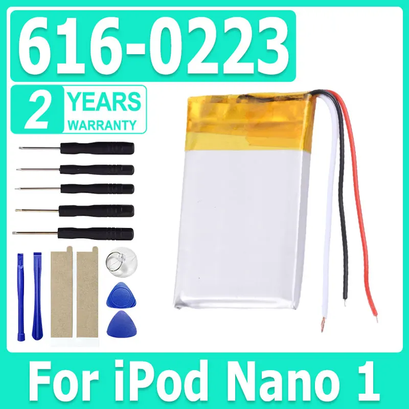 

Replacement Battery 616-0223 616-0224 For iPod Nano 1 1st Generation MP3 Rechargeable Nano1 616-0223 Batteries + Tools