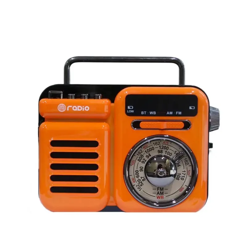 Radio Vintage de alto volumen para exteriores, altavoz portátil con carga solar, multifuncional, inalámbrico, Bluetooth