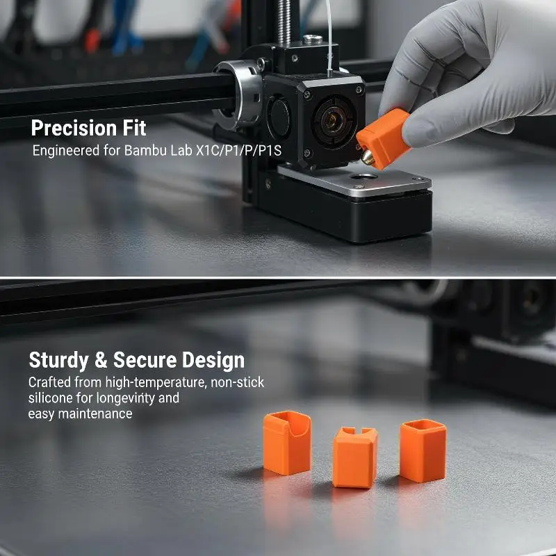 High Temperature Silicone Heater Block Socks for X1C P1P P1S 3D Printers Wear-resistant Maintenance Parts