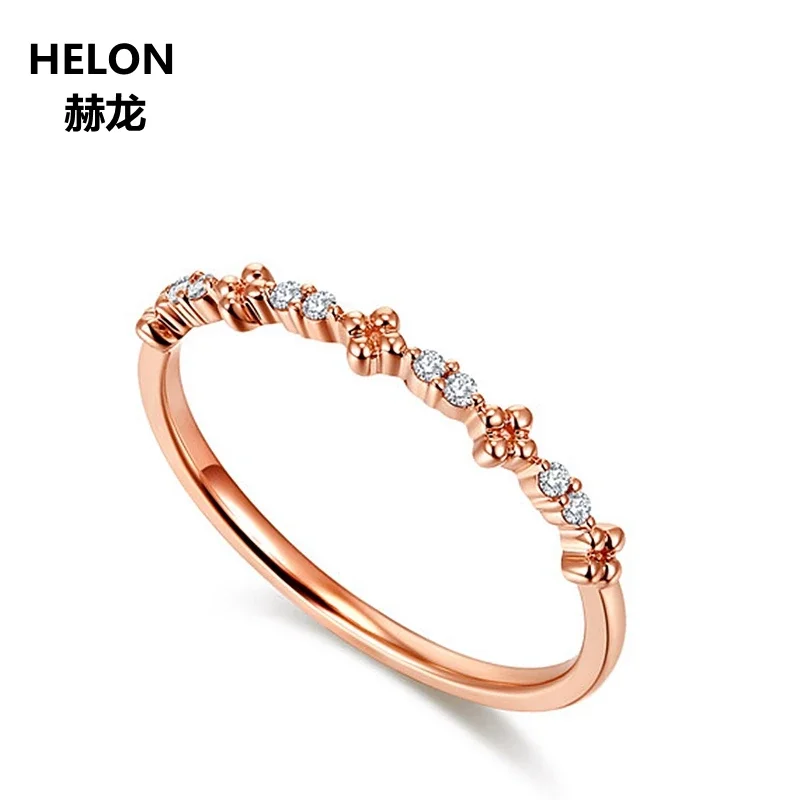 Solid 14k Rose Gold Women Natural Diamonds Engagement Wedding Ring Party Anniversary Band Fine Jewelry