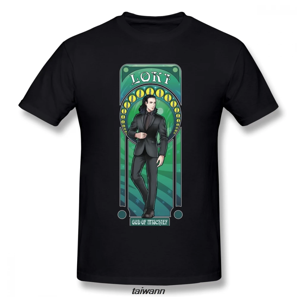 Men Mischief In Black Loki Tee Shirt thinkno  Tees round neck t shirt fashion nice short sleeved