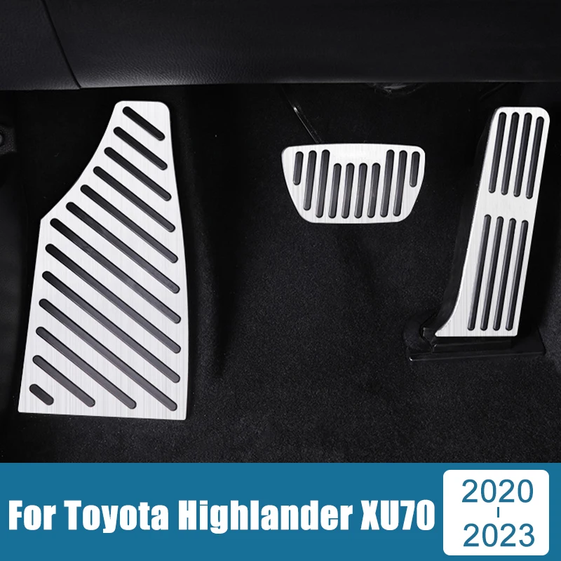 

Aluminum Car Pedals Covers For Toyota Highlander XU70 2020 2021 2022 2023 Fuel Brake Footrest Pedal Non Slip Pads Accessories