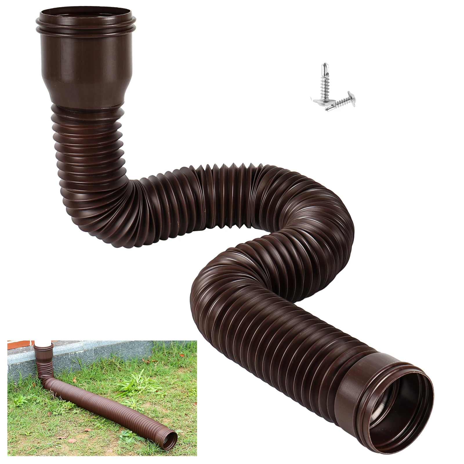Extendable Round Downpipe | Flexible and Durable Drain Pipe - Extendable, Weather-Resistant, Freeze-Proof and Explosion-Proof.