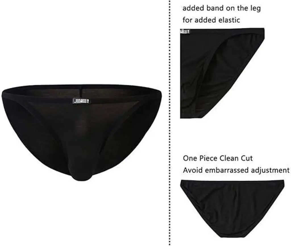 Zonbailon 3 Pack Men's Tagless Bamboo Briefs - Breathable Fabric, Comfy & Gentle Men Underwear