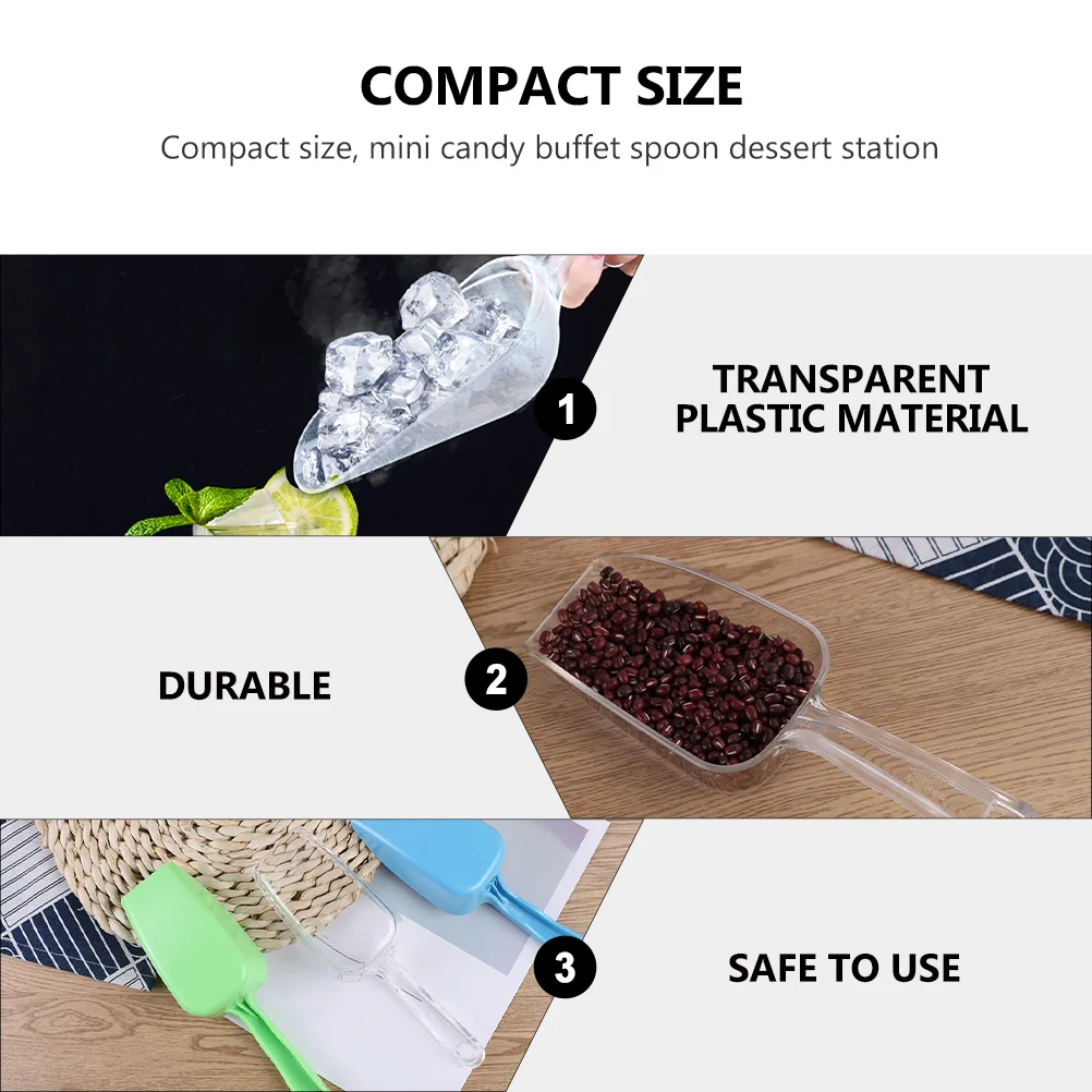 4 Pcs Popcorn Plastic Scoop Ice Cube Food Baking Flour Multi-functional Creative