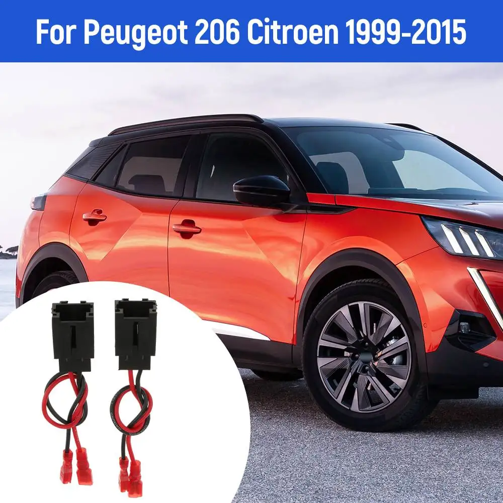 

1 пара, автомобильные 2-контактные переходники для Peugeot 206 99-2015
