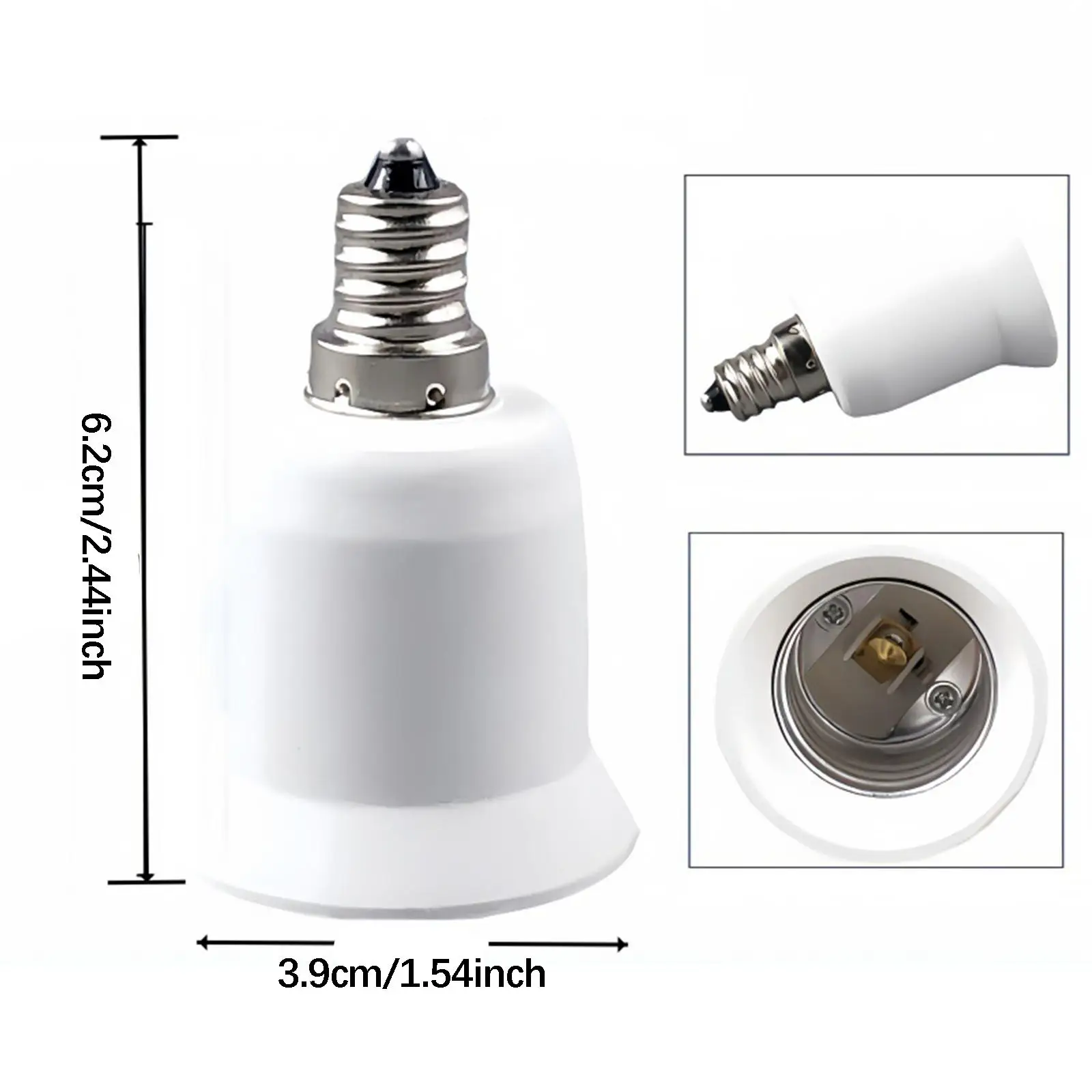 High Performance Lamp Base Adapter E12 to E27 Metal Socket Converter Easy Fit for Residential Retrofit Applications