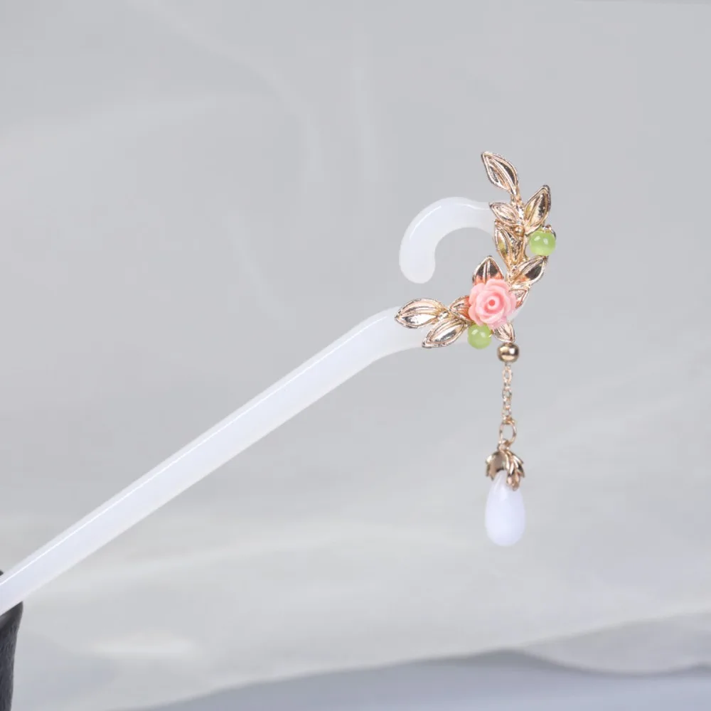 

Exquisite Tassels Hanfu Hair Clip Pearl Acetic Acid Chinese Style Hair Stick Hanfu Headwear Hair Clip Flower Hairpin Daily