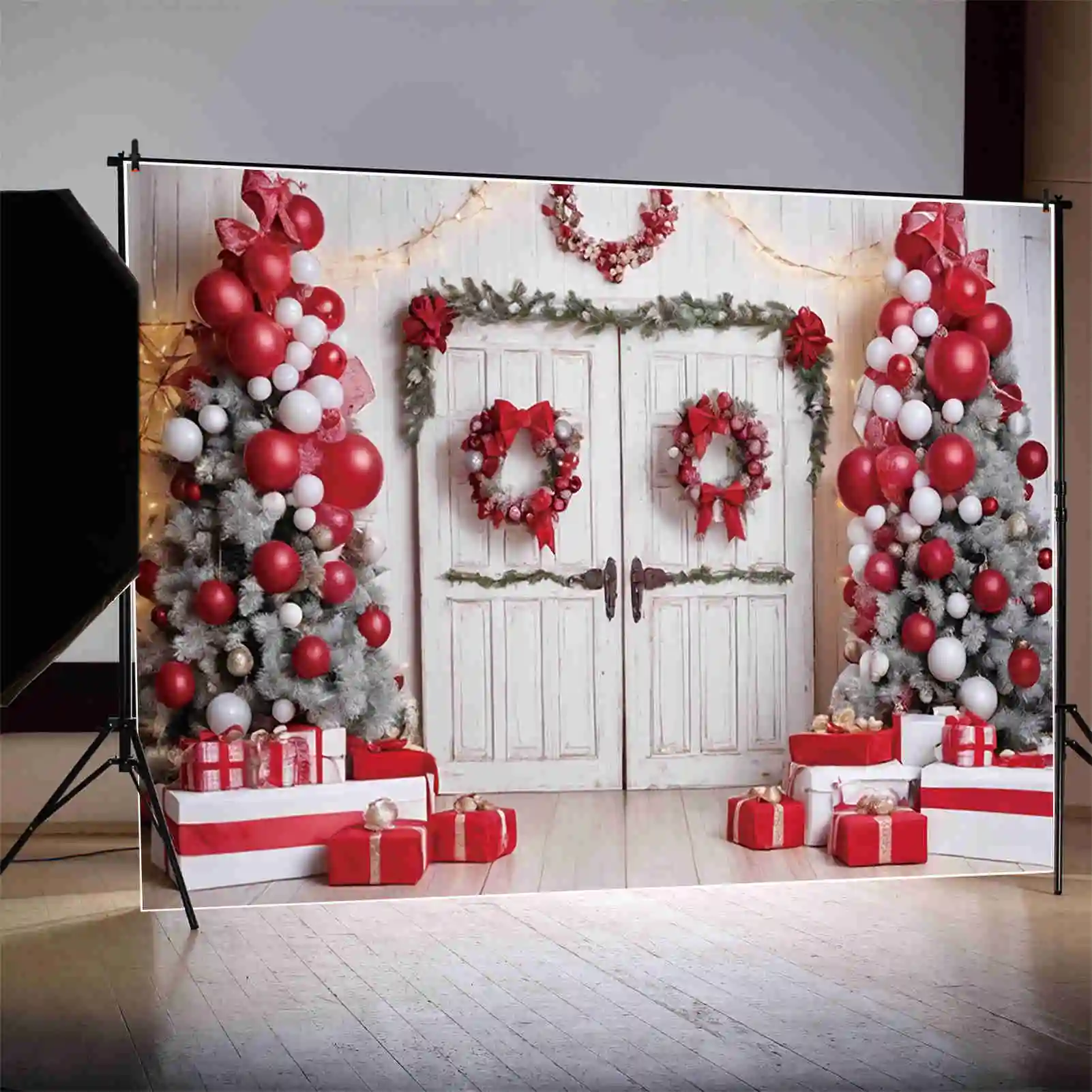 MOON.QG 큰 크리스마스 트리 선물, 사진 배경 2025, 홈 장식, 새해 사진 배경, 사진 촬영 소품
