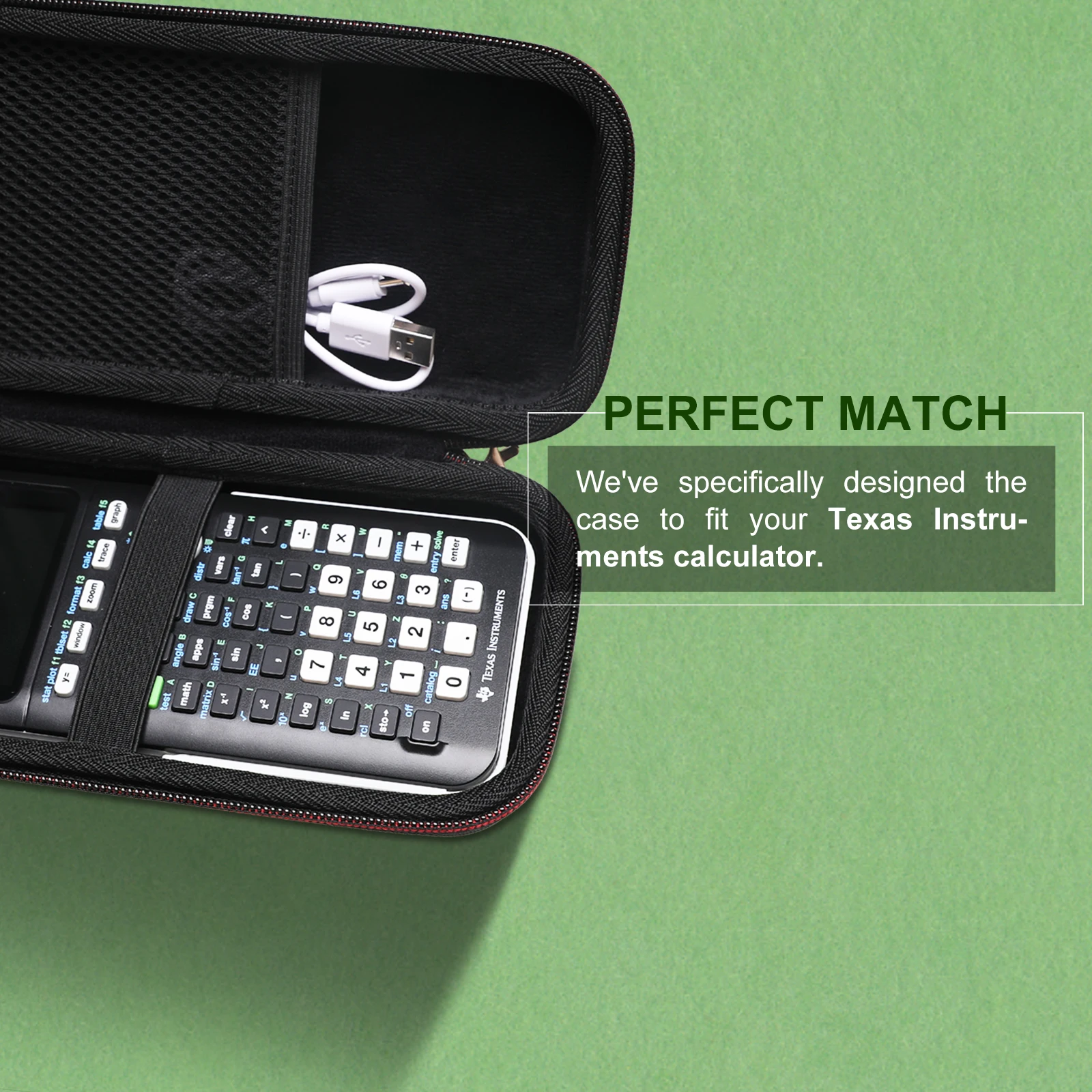 LTGEM EVA Hard Case kompatibel dengan Texas Instruments TI-84 Plus CE // ti-nspire CX CAS/ti-nspire CX II/Color graphicing Calculator