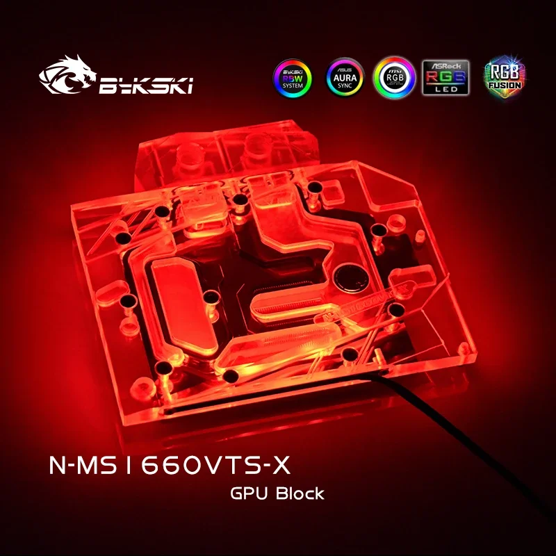 Bykski Water Block ใช้สําหรับ MSI RTX1660 VENTUS XS C 6G OCV1/ฝาครอบหม้อน้ําทองแดงบล็อก/3PIN 5V A-RGB / 4PIN 12V RGB