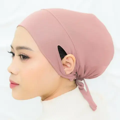 여성용 코튼 히잡 터번 이너 햇, 귀 구멍이 있는 언더스카프 붕대 보넷 캡, 반다나 비니, 탈모 머리 랩, 이슬람