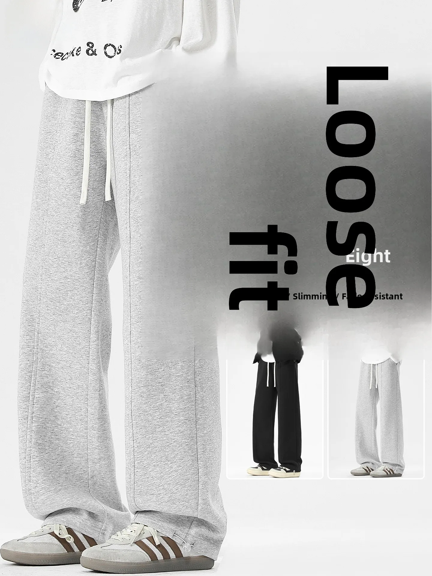 

Мужские повседневные свободные брюки прямого кроя, весна-осень, модный бренд, американский стиль, драпированные широкие брюки, повседневные брюки