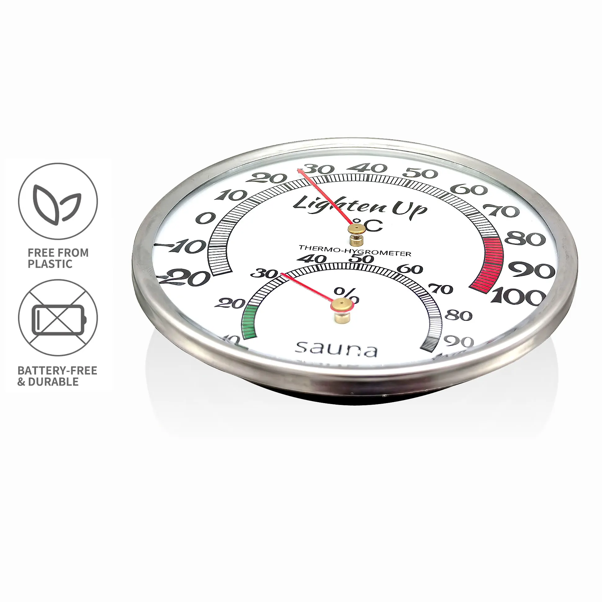 Sauna Hygrometer Metall-Fall Bad Outdoor-Verwendet Innen Und Dampf