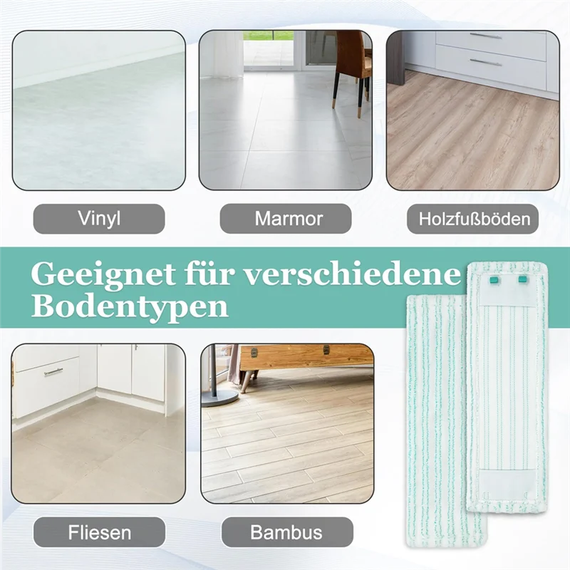 BAAM-2 Pcs Microfibre Mop Covers For All Floors For Leifheit Profi XL Micro Duo/Cotton Plus Replacement Floor Mop Covers