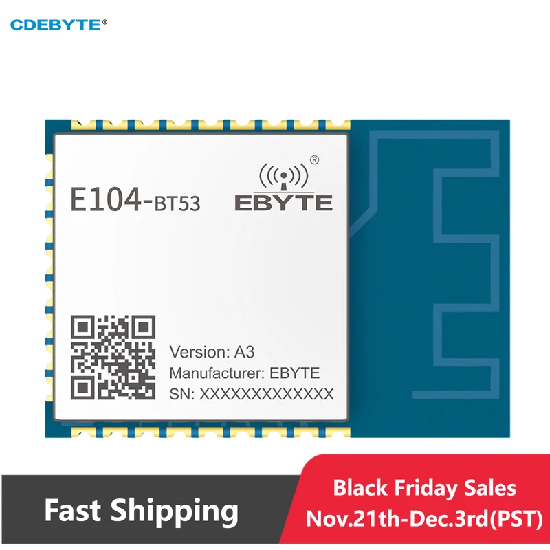 EFR32BG22 Bluetooth Wireless Module BLE5.2 6dBm E104-BT53A3 Cortex-M33 Build-in Crystal Oscillator SMD Module BT5.2 ISM 2.4GHz