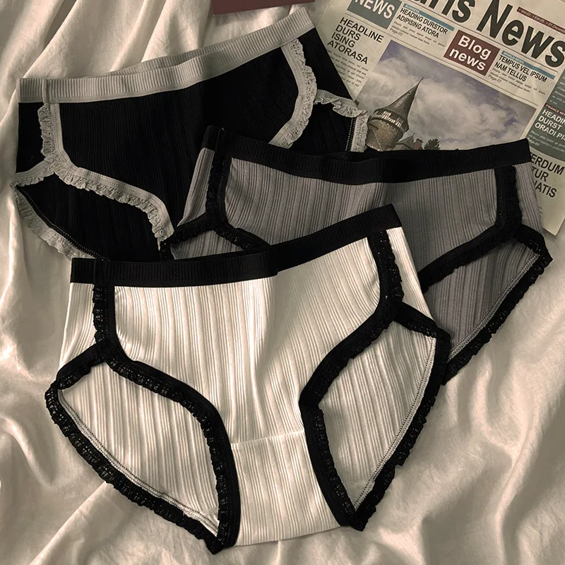 

Cotton Student Panties Japanese Lace Cute Briefs Sexy Lingerie Women Underwear Sports Seamless Breathable Panty Femme Underpants