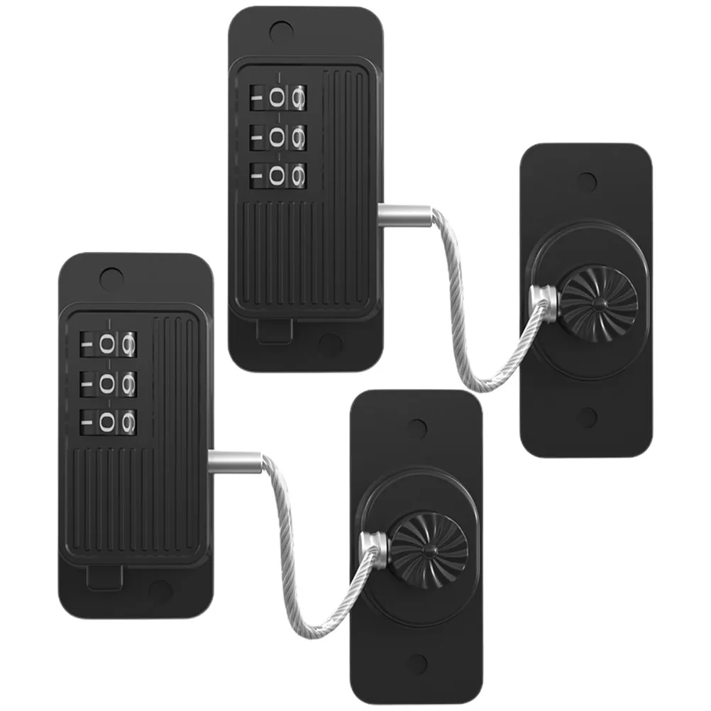2Pcs Childproof Combination Lock for Windows Refrigerator Cabinet Drawer Pantry Doors Safety Locks Compatible with Wooden