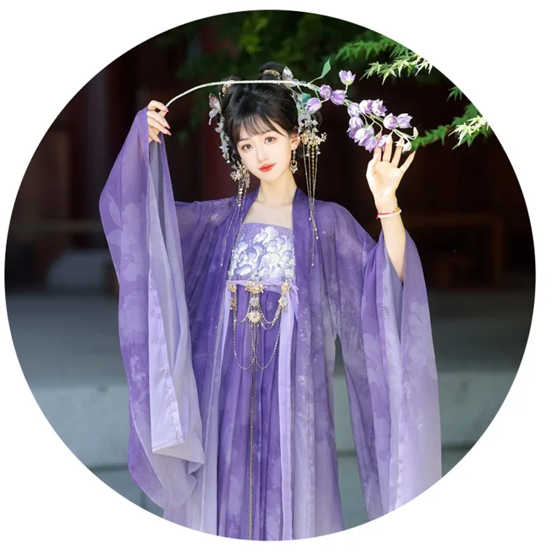 Hanfu الصينية التقليدية فستان تأثيري ازياء العرقية نمط عرض المرحلة موضة ملابس النساء ملابس حفلة فستان جنية الربيع