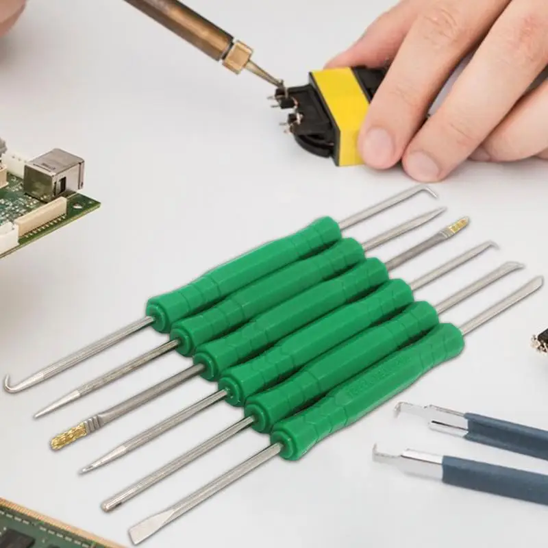 Soldering Kit For Electronics Double Sided Heating Soldering Kit 6 Pieces Welding Tool Repair Auxiliary Tool Professional PCB