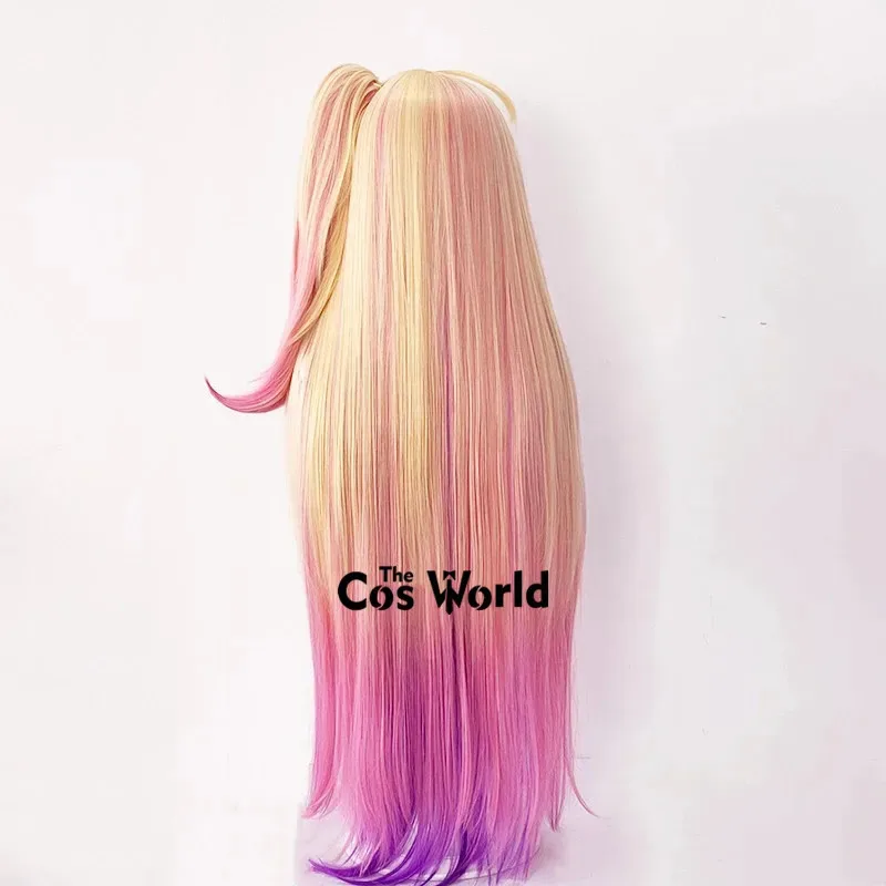 Pelucas de Cosplay LOL Star Guardian Seraphine de 100cm de largo y recto, pelo sintético de fibra resistente al calor + gorro de peluca