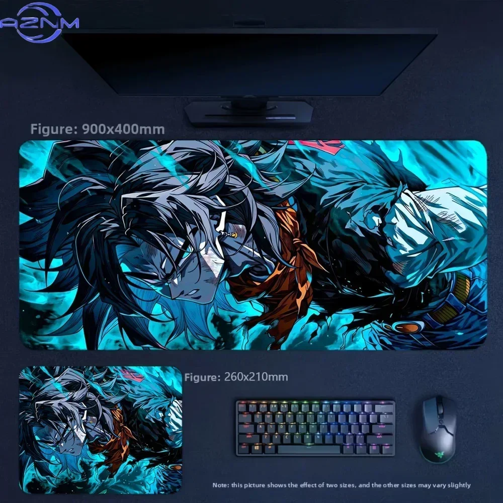Anime Warrior Cyan Flame Cool Art Print Mouse Pad, Rubber Non-Slip Base, Smooth Surface for Gaming and Office Desktop Computer U