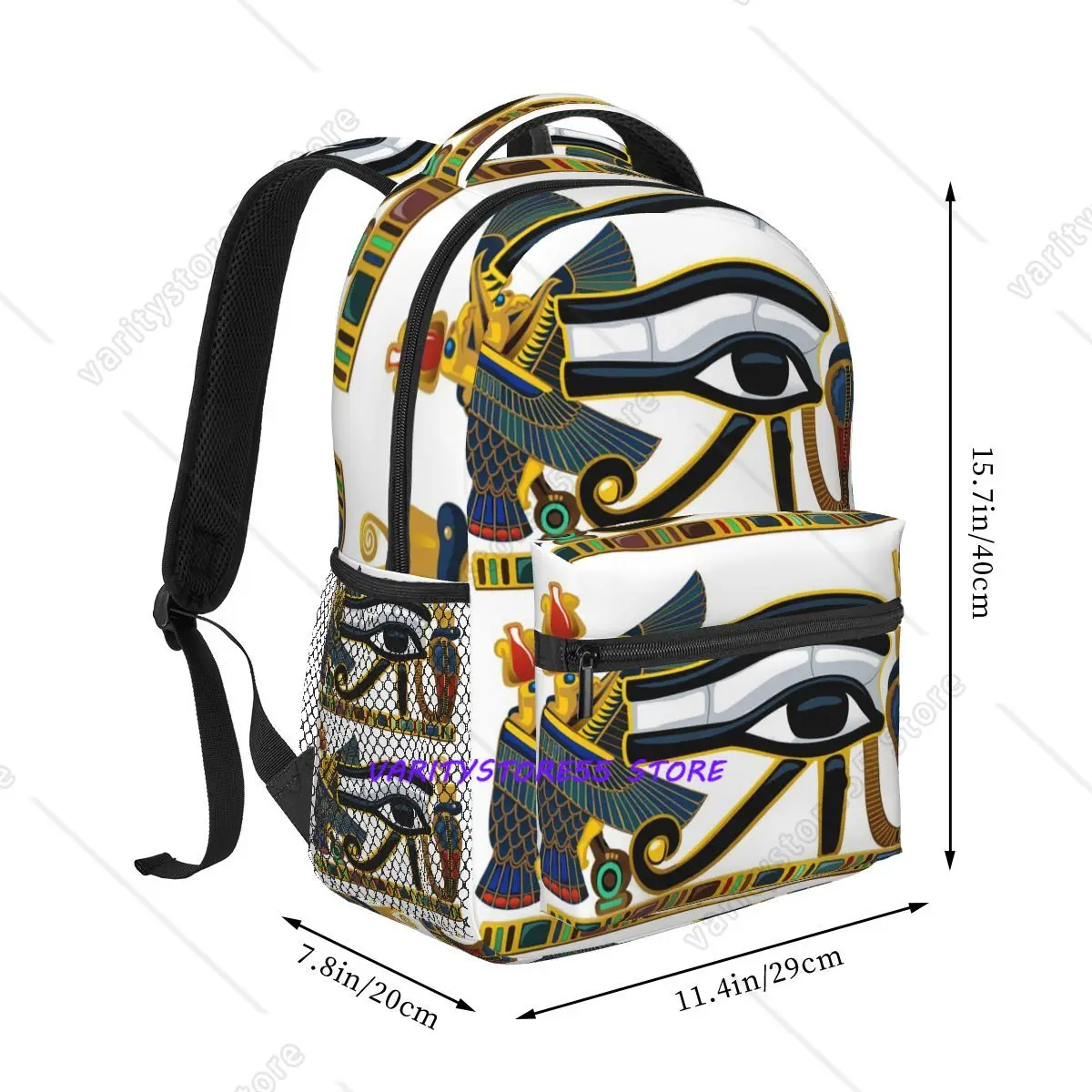 Ancient Gold Pharaoh Egypt King Tut Egyptian Hieroglyphic Backpack Daypack Kids BookBag School Bag Shoulder Bags for Men Women