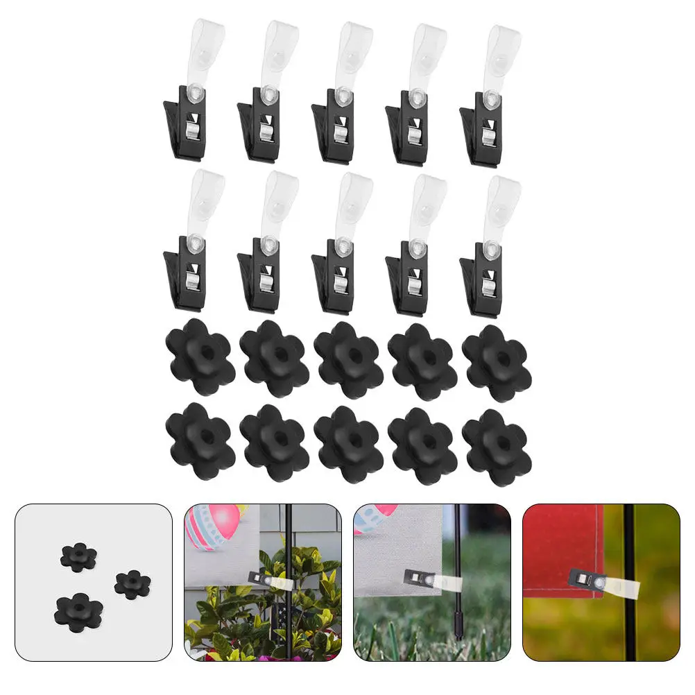 Garden Flag Clips Anti-Wind Rubber Stoppers Heavy-Duty for Yard Banner, Lawn Decor, Outdoor Use