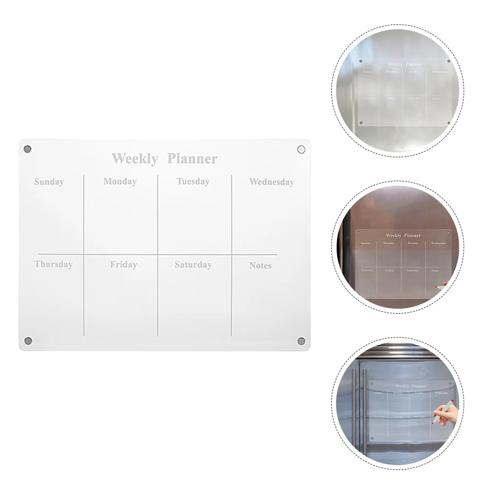 

Magnetic Clear Dry Erase Board Fridge Planner Acrylic Message Board Reusable Kitchen Supplies Kitchen Supplies