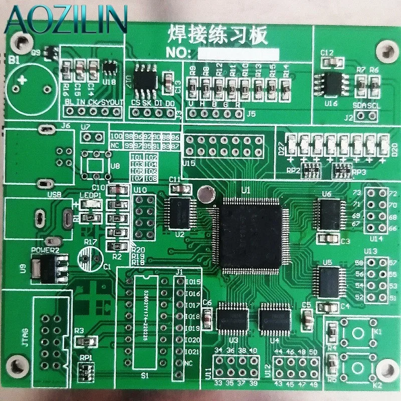 AOZILIN SMD Soldering Practice Board LQFP100 PCB Training Kit DIY Electronic Skill Learning