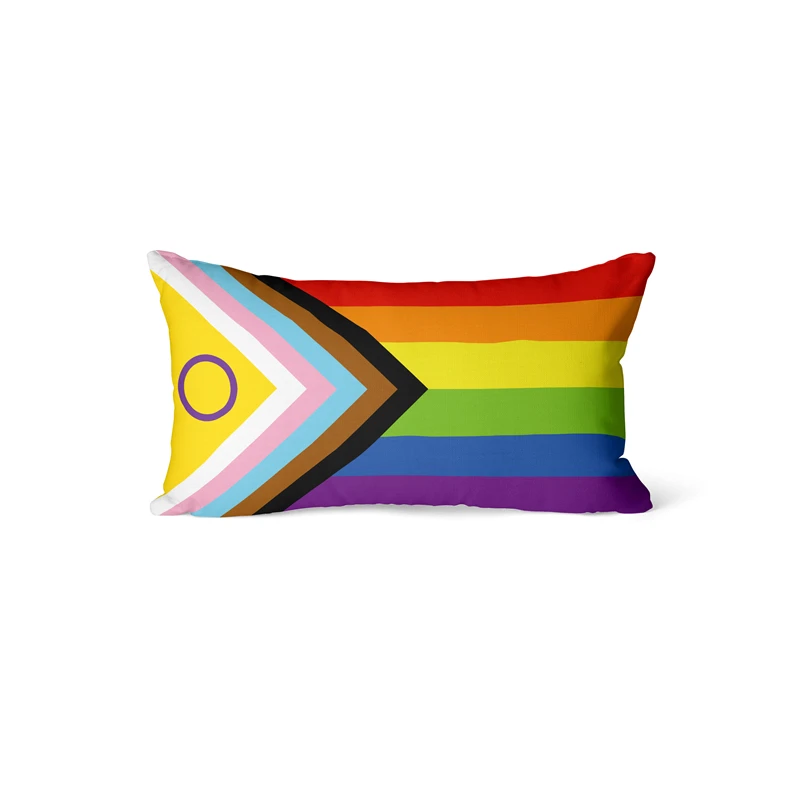 

Gaslight Gatekeep Girlboss Intersex Inclusive Pride Flag Rainbow LGBT Rectangular Throw Pillow Covers Cushion Cases Pillowcases