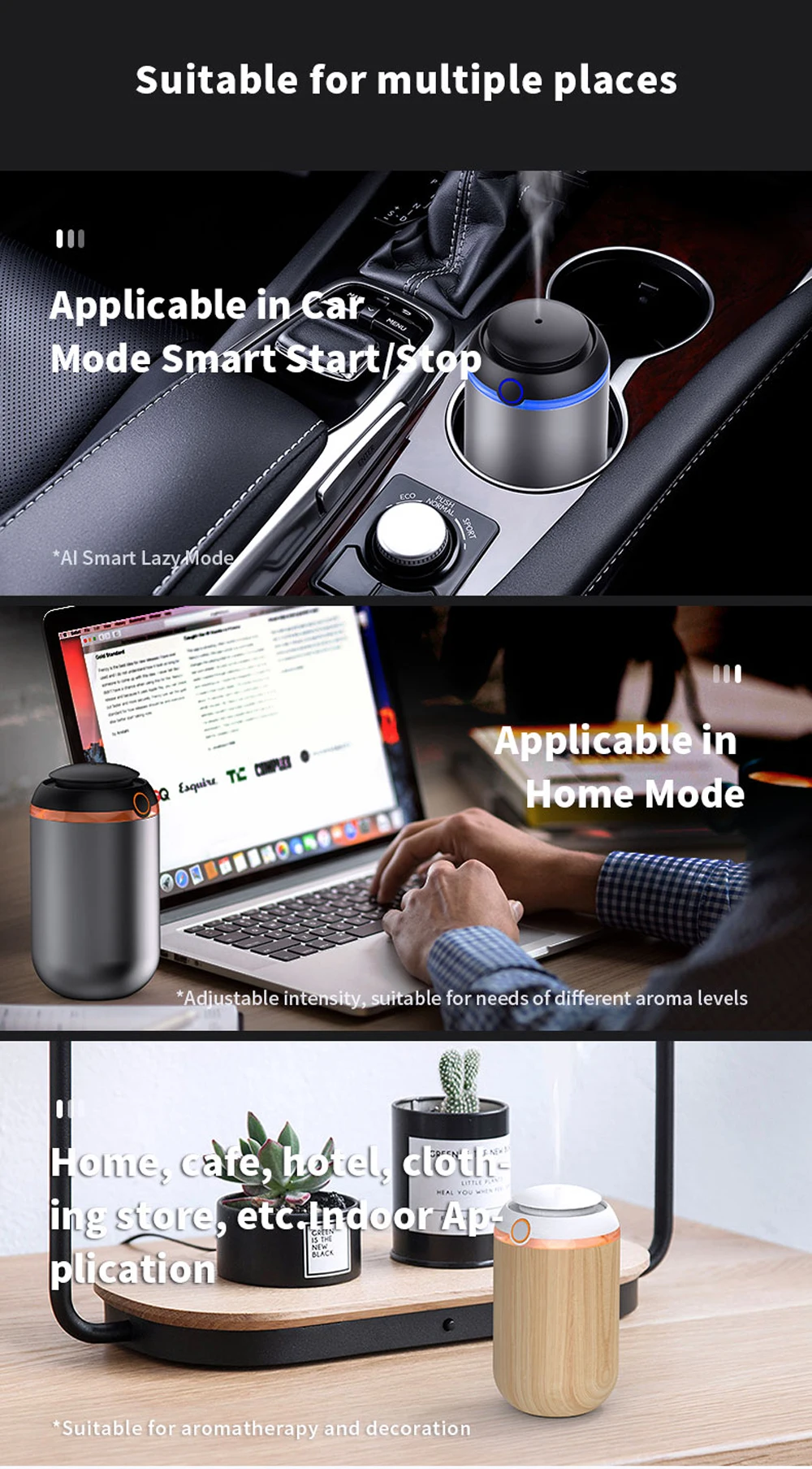 Auto Lufterfrischer AI Smart Aroma Diffusor Ätherisches Öl Raumduft USB Lade Geruch Verteiler Aromatherapie Maschine – Detail 10
