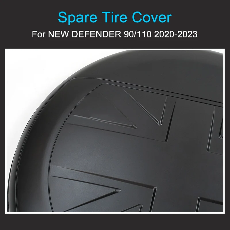 Body Kits Matte Black Spare tire cover for Land Rover Defender 90 110 202 to 2024 Tire Protective Cover Rear Trunk Spare