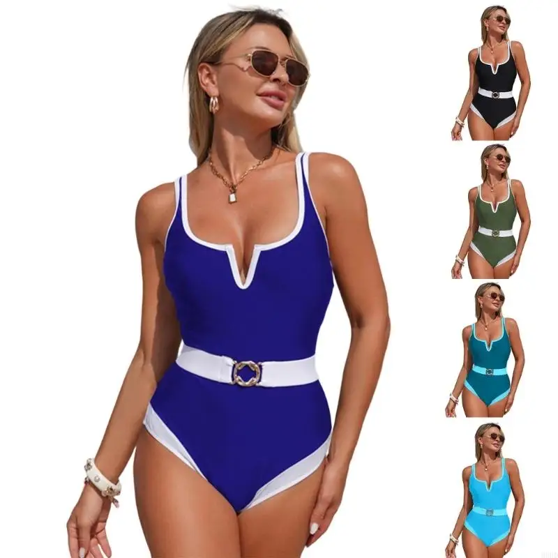 Detachable Waistband Single Piece Swimsuit High Elastic Nylon Fabric For Women Swimming And Beach Vacation 69HD
