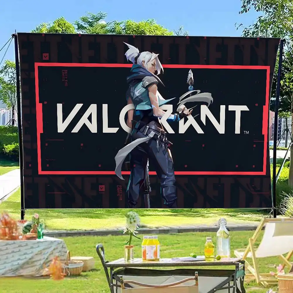 Hot Games V-Valorants Banner Art Printing Japanese Wall Flag Anime Wall Hanging Home Decor