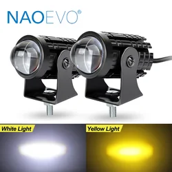 Motorfiets Mini Rijden Schijnwerper Koplamp Dual Color Kleine Stalen Pistool Ver En Dichtbij Voor Extra Schijnwerper Lamp Moto Mistlicht