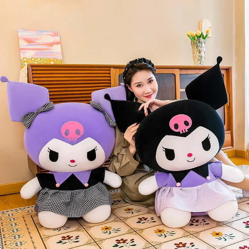 Sanrio Kuromi Knuffels Anime Kawaii Kuromi 38 cm Kat Gevulde Plushie Poppen Slaapbank Zacht Kussen Kerstcadeau voor Kid Vakantie Cadeau