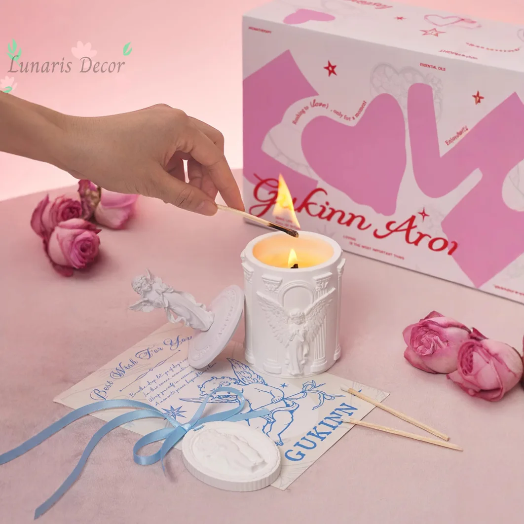Angel sculpture scented candle home bedroom lasting fragrance aromatherapy niche girls aromatherapy