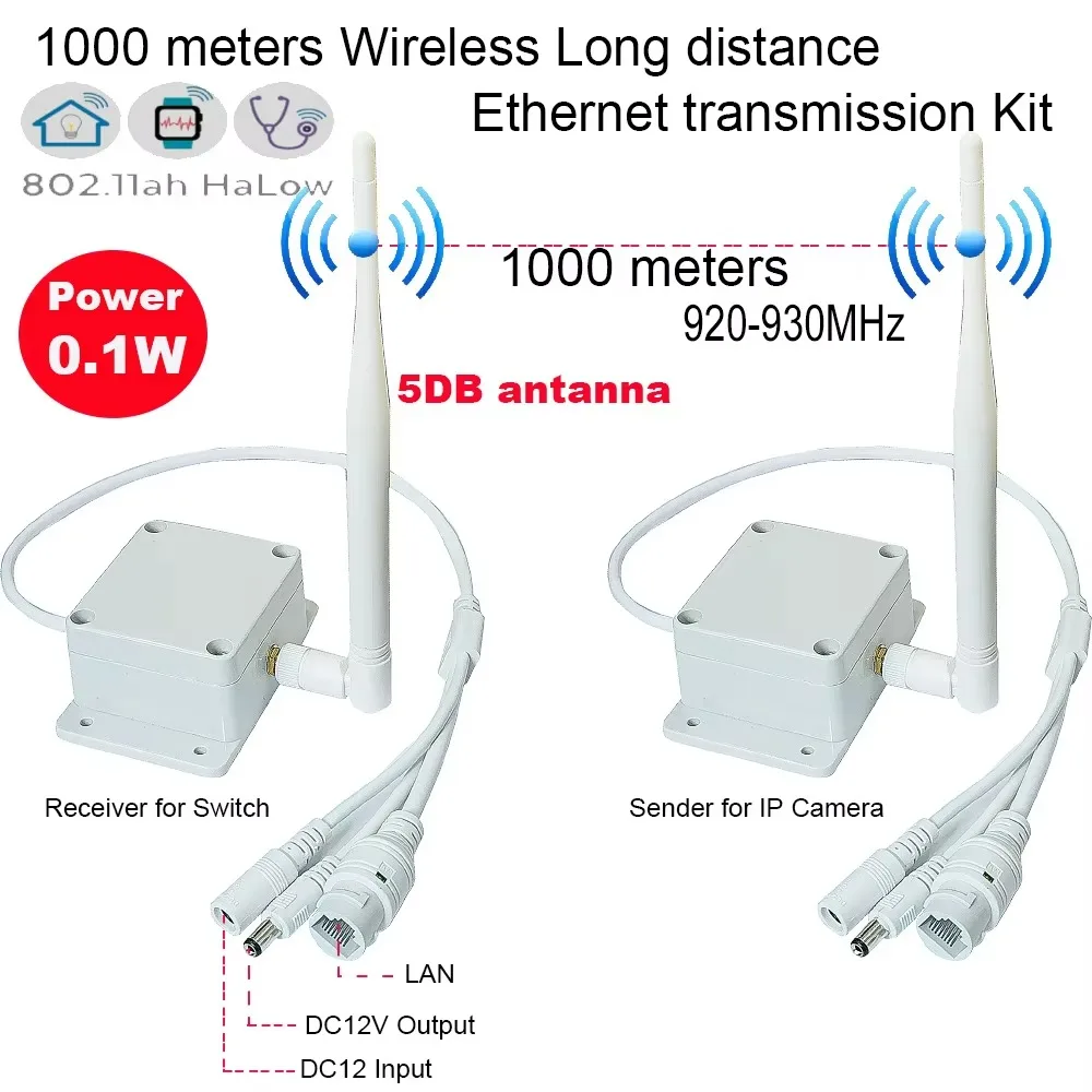 1KM Wireless WIFI Transmission Long Distance 1 AP Receiver Plug Play Wire 2MP 5MP IP PTZ Ethernet KIT 1 Year Warranty IP Camera