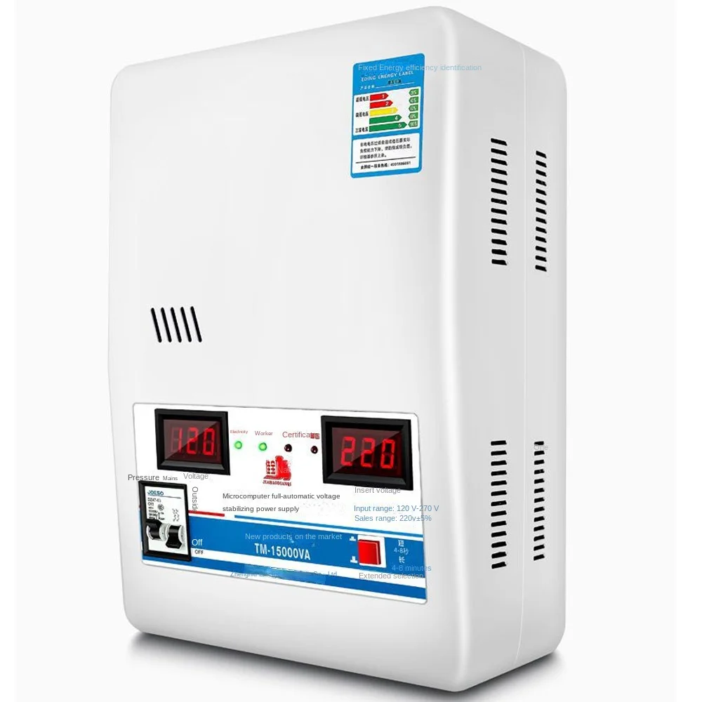 15KVa Voltage Stabilizer With Input Voltage 120V-270V Output 220V Household Automatic Stabilized Power Supply Tool TM-15000VA