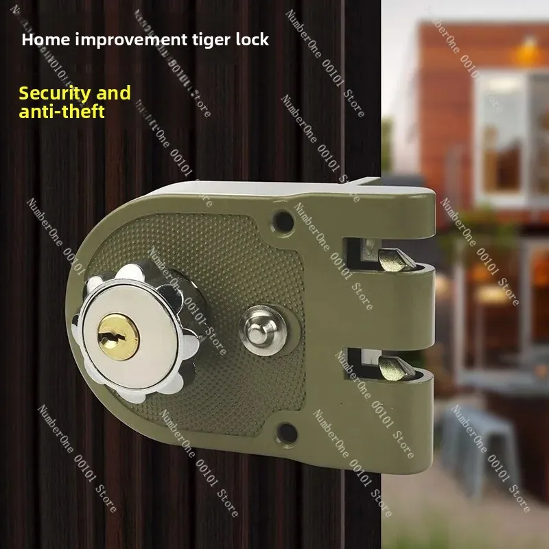 Sliding Door Lock Traditional Design, Heavy Duty Security Lock for Iron Wood Doors, Stainless Steel Sliding Bolt Latch