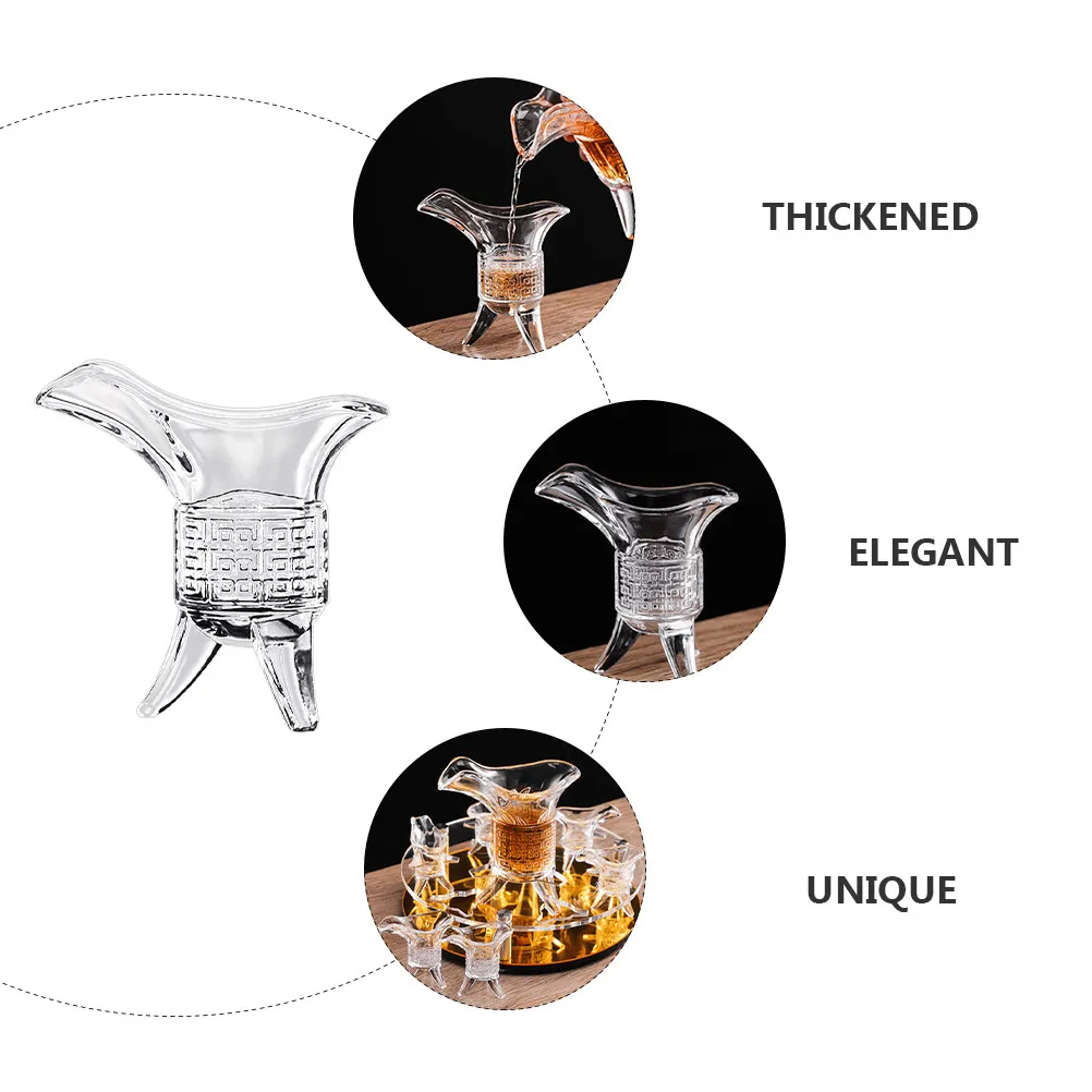2Pcs Wine Drink Cup Thickened Retro Chinese Wine Glass Cup Archaize Crafted for Whiskey Sipping Office Decor Souvenir