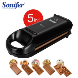 5 In 1 Sandwiches Maker Electric Waffles Machine Cooking Appliances Bread Machine Cake Breakfast Waffle Pot Baking Pan Sonifer