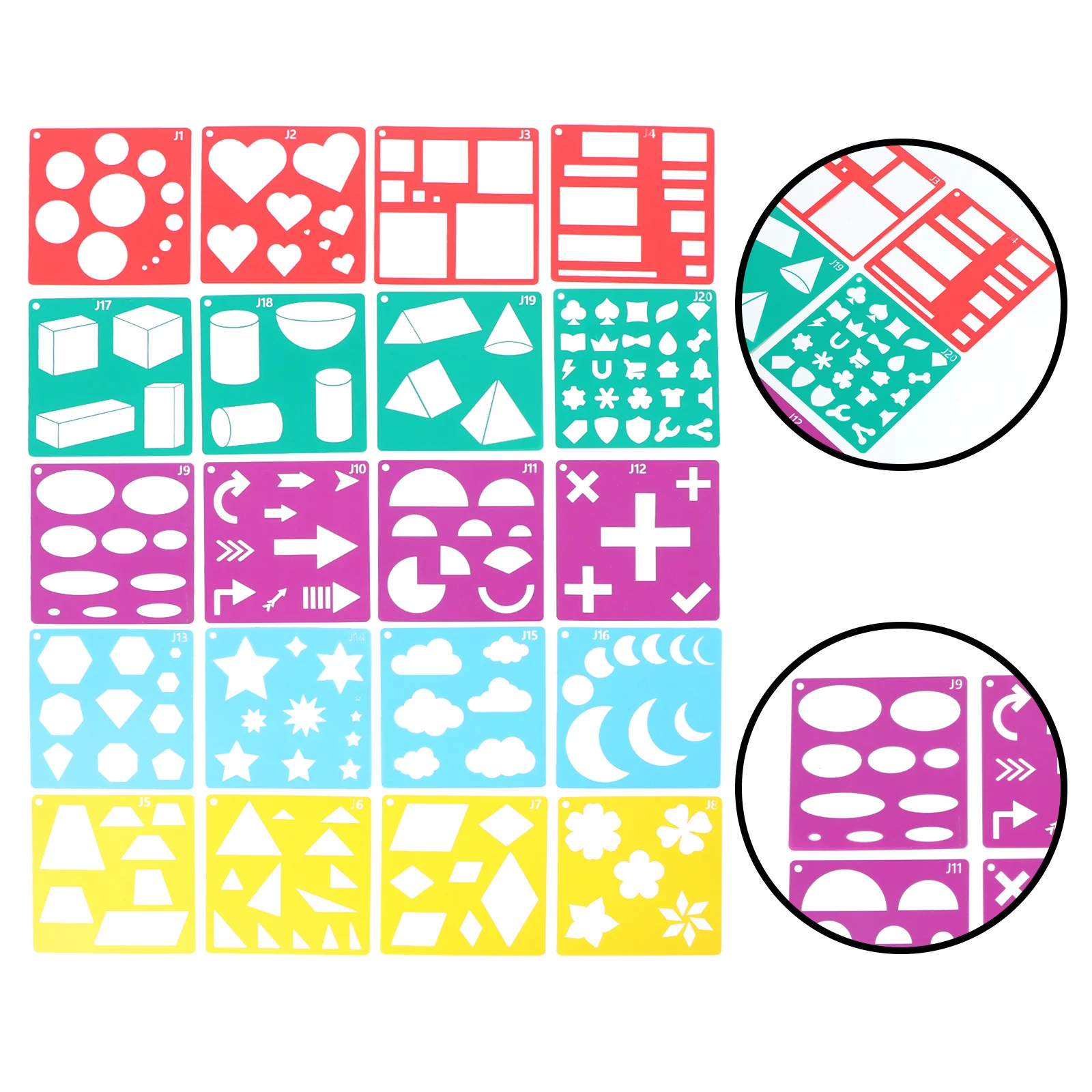 مجموعة واحدة من قوالب الرسم الإستنسل ذات الشكل الهندسي الإبداعي DIY الحرف الفنية الآمنة لتطوير الذكاء #1