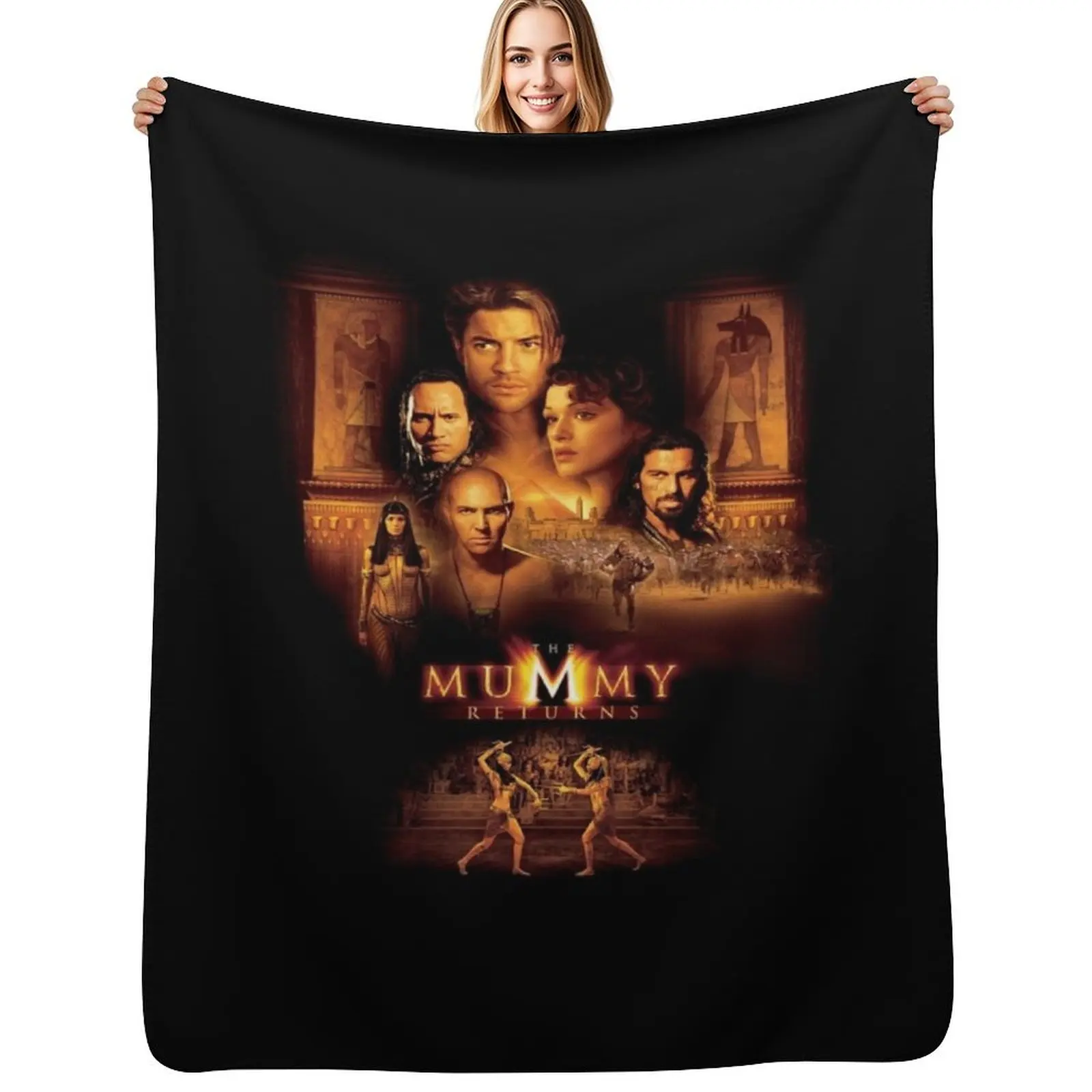 Copia de Key Art of The MUMMY RETURNS (2001) رمي بطانية Beautifuls Furrys سرير مزخرف بطانية أرائك عصرية