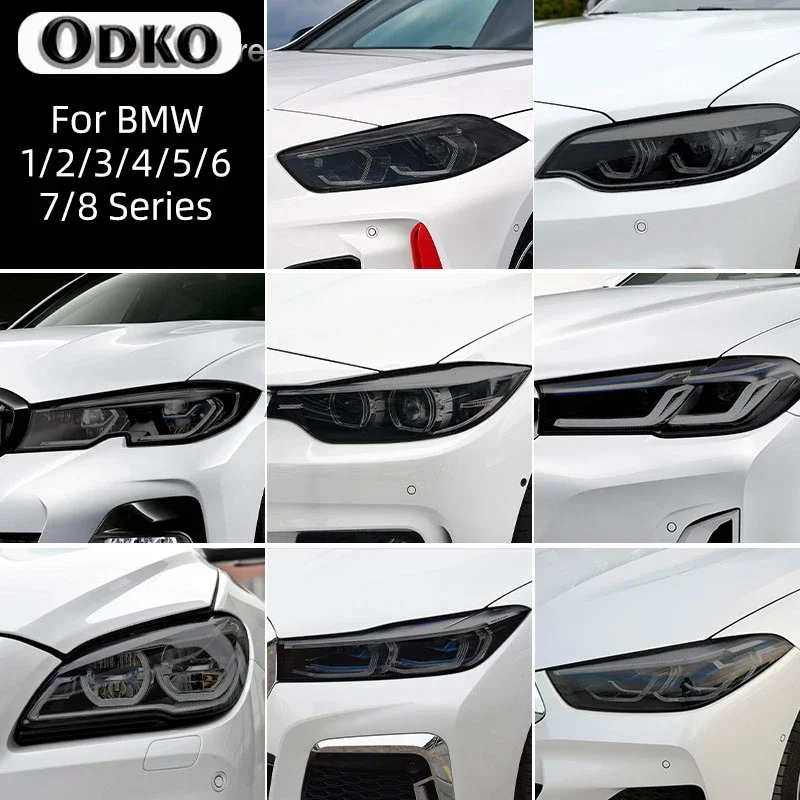 

Smoked Black TPU Sticker Car Headlight Protective Film For BMW F40 F22 F44 F30 F31 G20 F34 F32 F36 F10 G30 F06 F07 F12 F01 G11