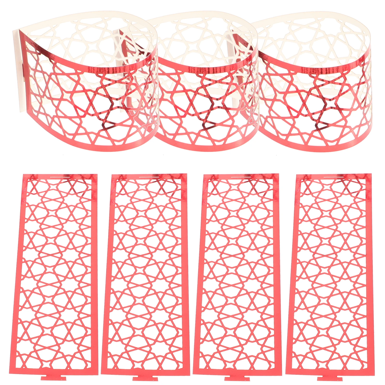 

50pcs Paper Napkin Rings Compact Serviette Buckles Reusable Hollowed Decorative Napkin Accessories For Home Hotel Restaurant