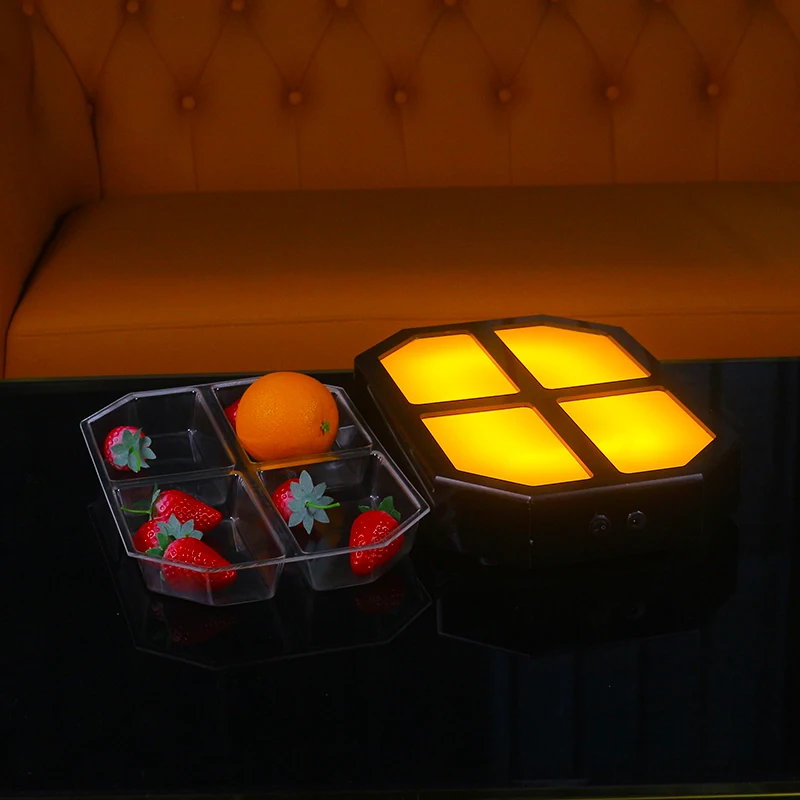 

LED Fruit Tray, Food-Grade Acrylic Dessert Display Stand , for Party Bar KTV Wedding Catering Decor, Reusable Snack Tray