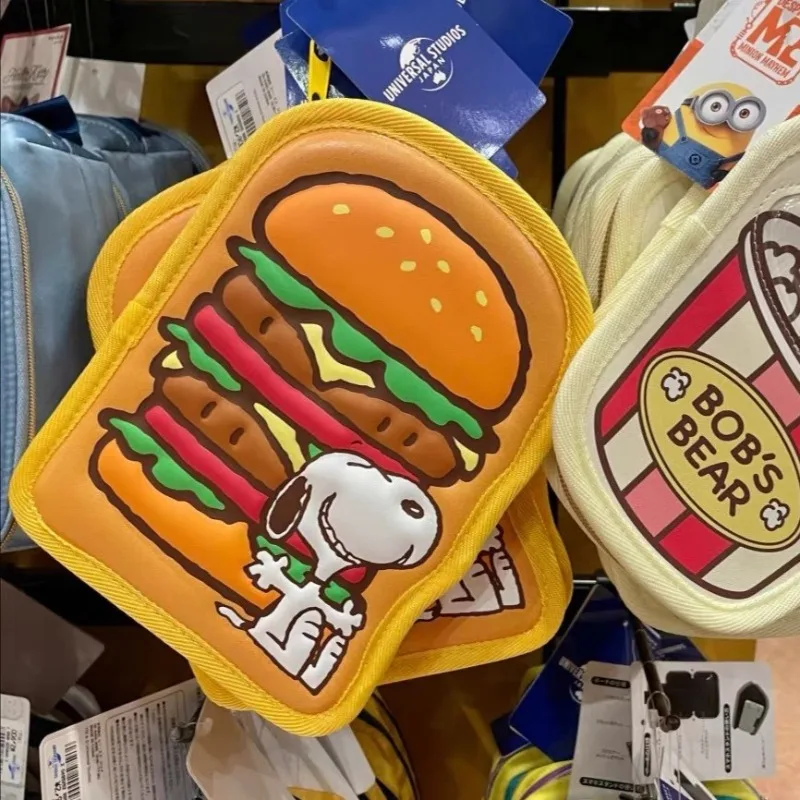 

Limited Snoopy Hamburger Zipper Passport Clip Protection Case Wallet Boarding ID Storage Bag Tim Bear Popcorn Hand Account Bag